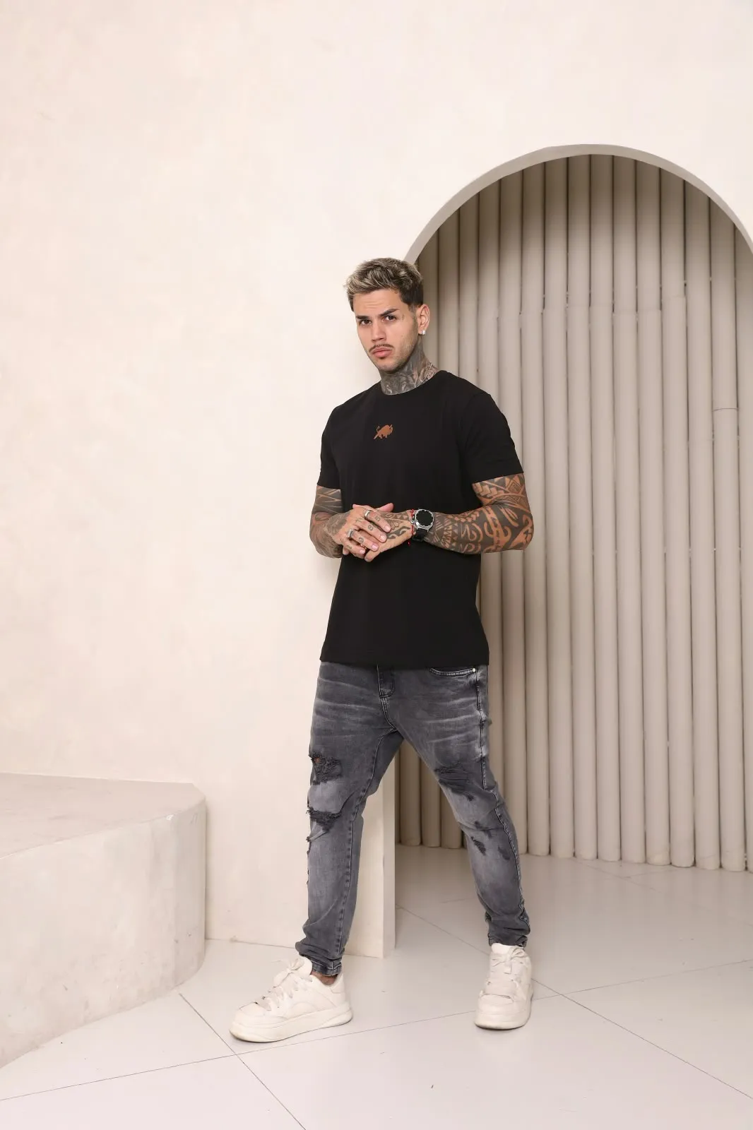WhatsApp Image 2026-10-08 at 14.04.04 Camiseta Effel Egipcia Slim Preto - Imagem 1